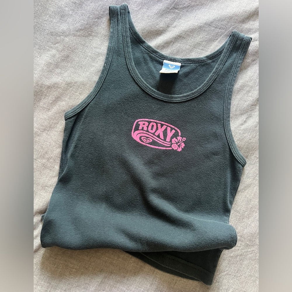 Roxy Y2K Beach Tank Top Blue Pink Logo Girls XL Fits Women’s S